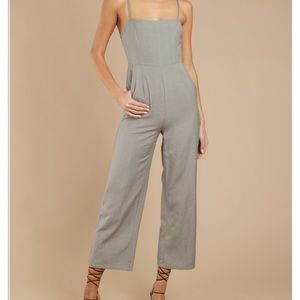 Don't be square olive jumpsuit